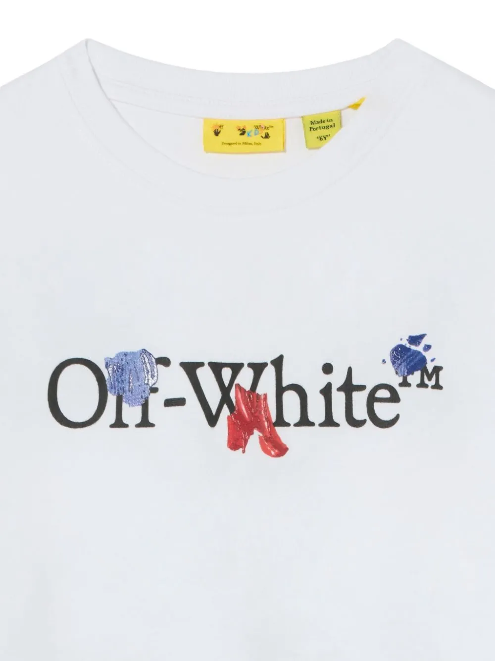 Off-White Kids Katoenen T-shirt met logoprint Wit