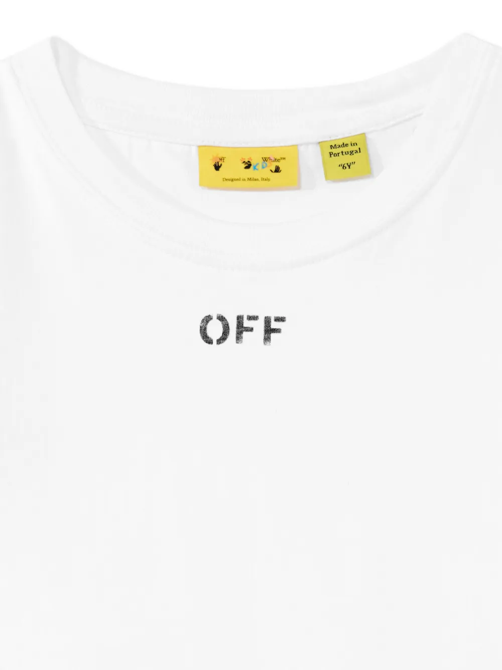 Off-White Kids Cold-shoulder T-shirt met uitgesneden details Wit