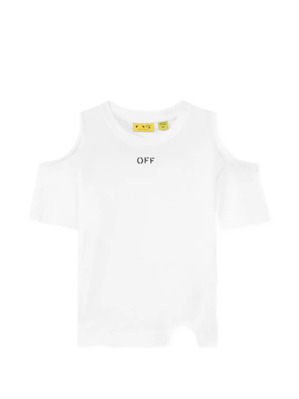 Off-White Kids cold-shoulder cut-out T-shirt - Bianco