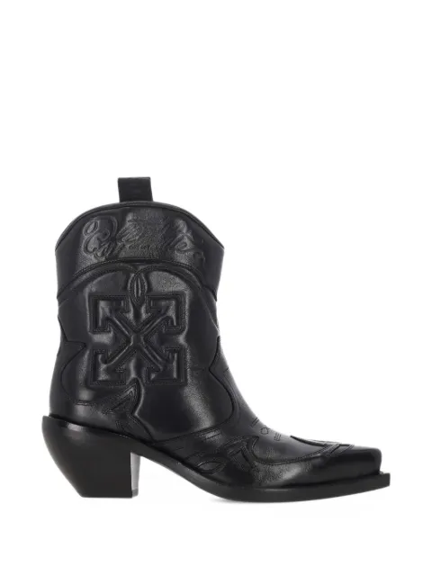 Off-White Arrows-motif embroidered leather boots