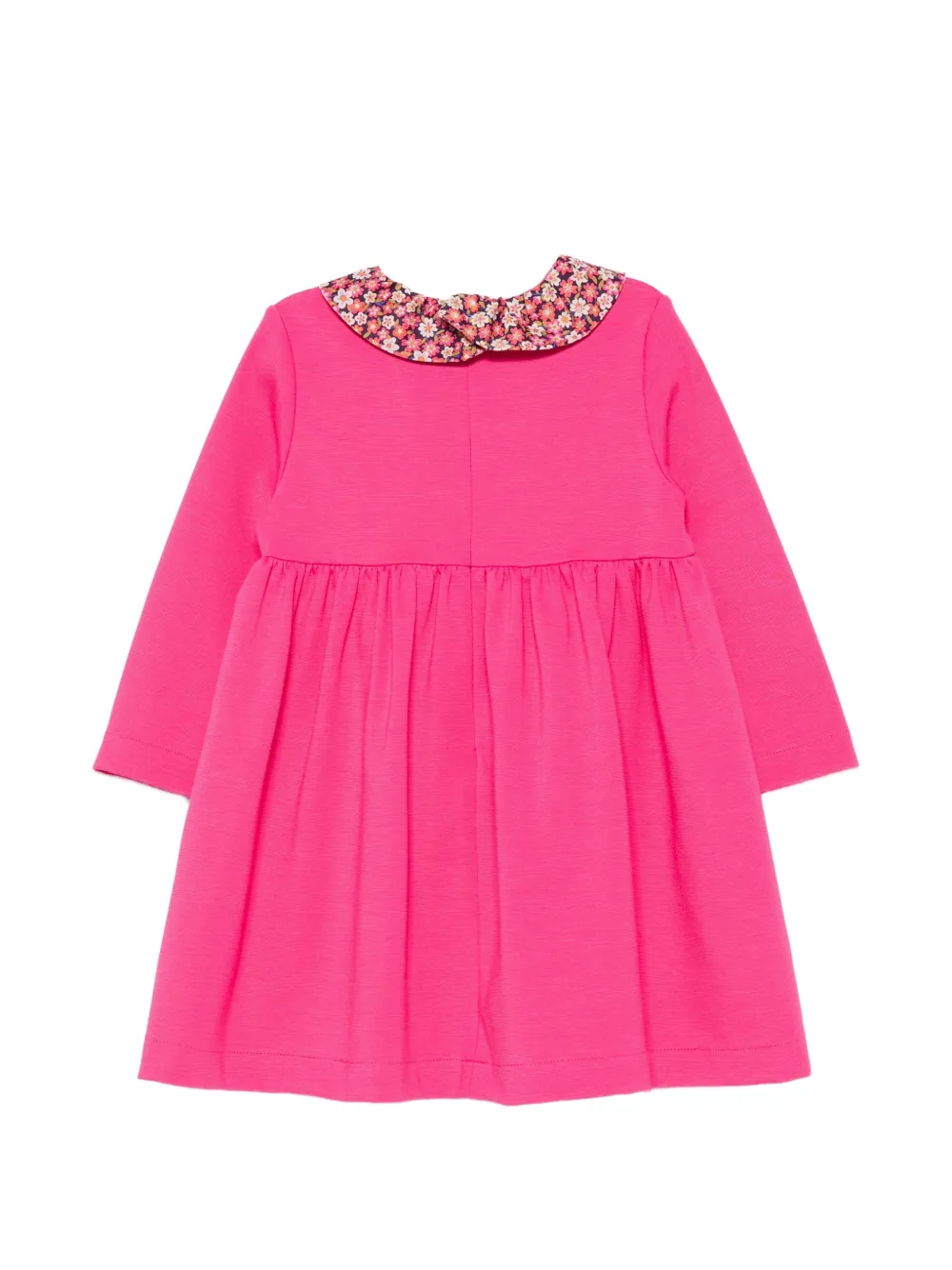 Il Gufo floral-collar ruffled dress Roze