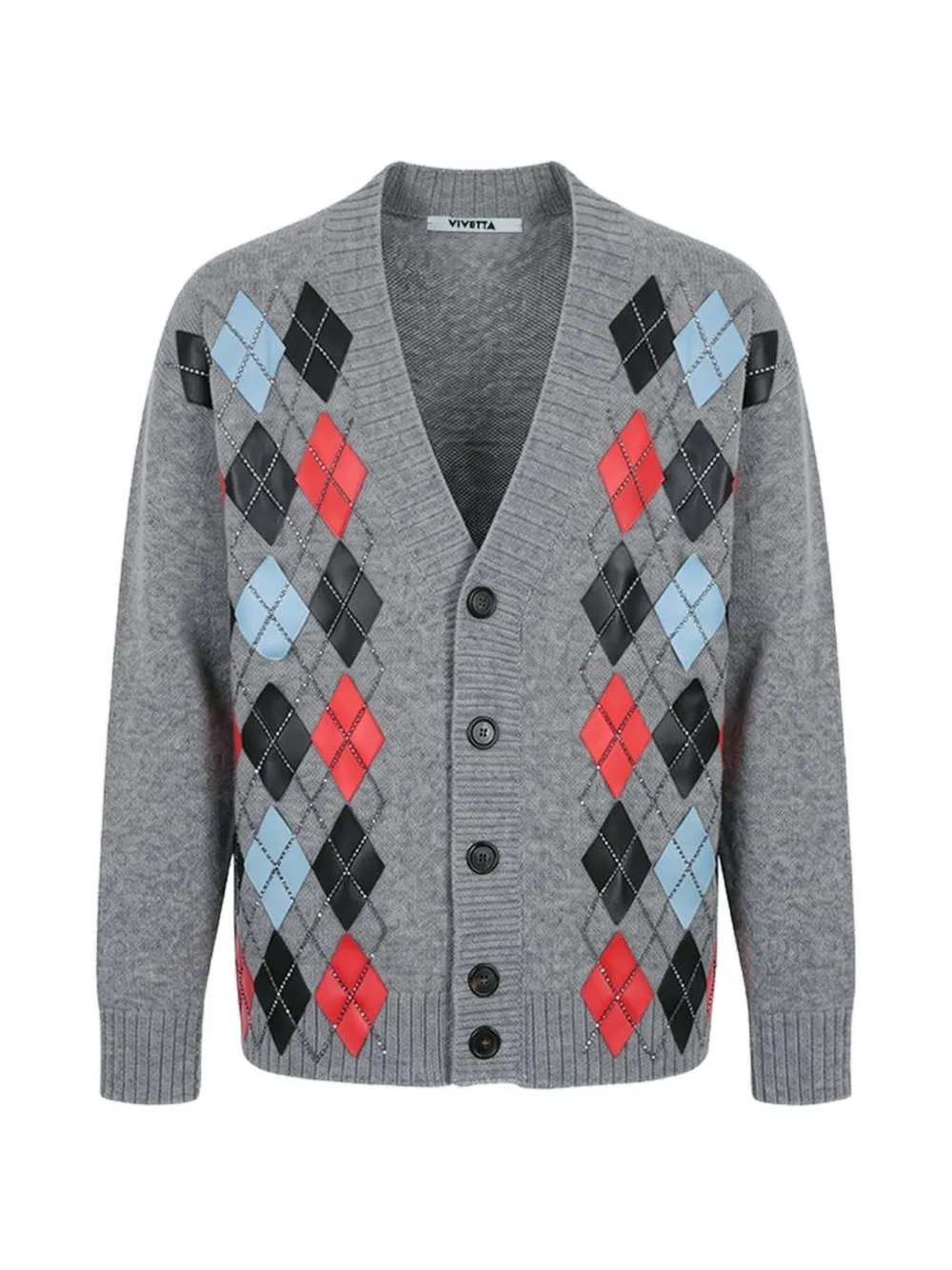 Vivetta diamond-embroidered cardigan - Grigio
