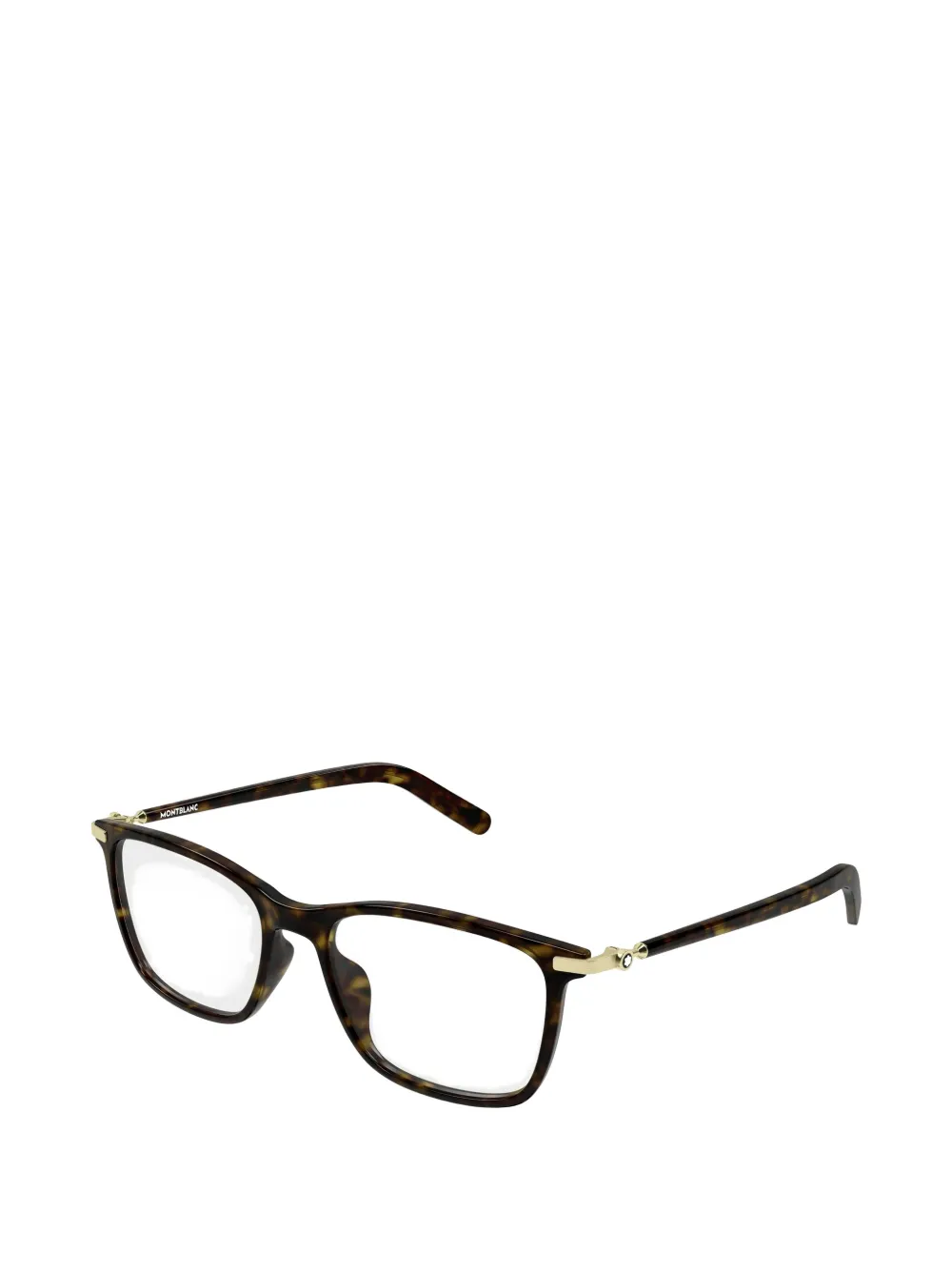 Montblanc tortoiseshell-effect rectangle-frame glasses Bruin