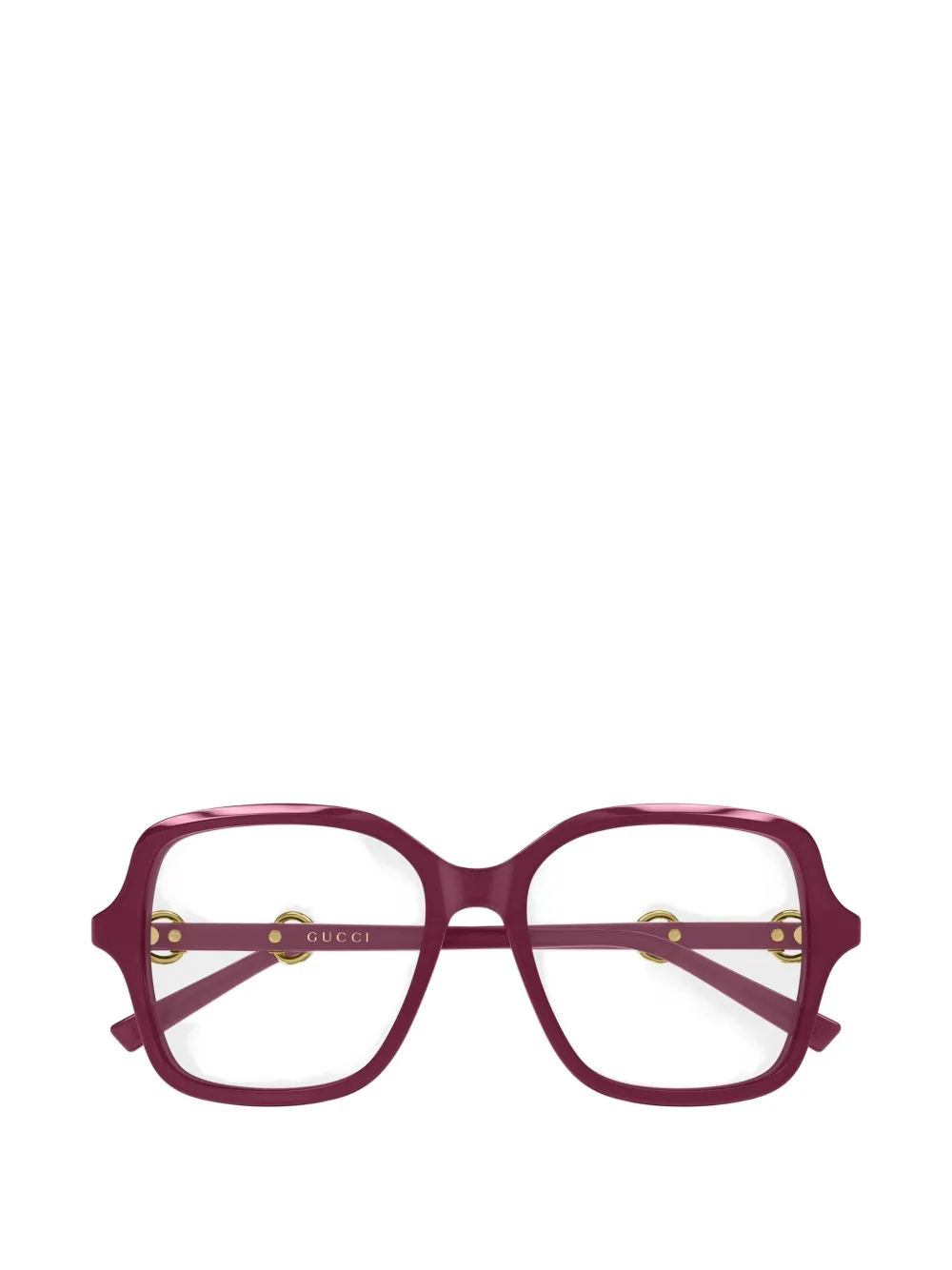 Gucci Eyewear Occhiali Horsebit con montatura squadrata - Rosso