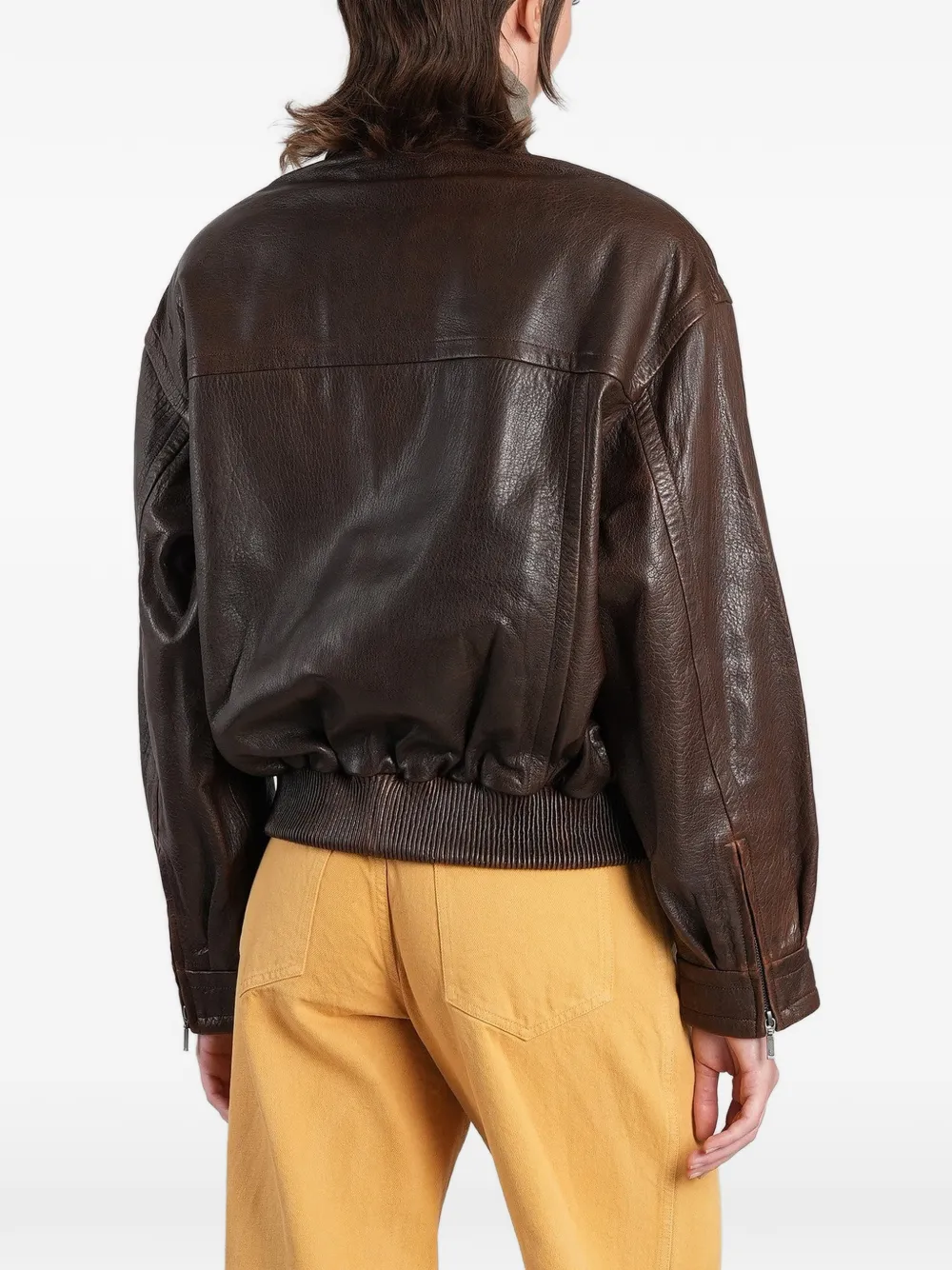 Christopher Esber leather bomber jacket Bruin