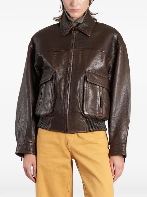 Christopher Esber leather bomber jacket