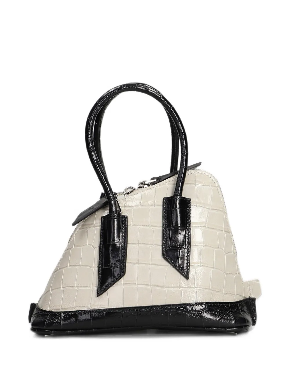 The Attico "La Sant Ambroeus mini beige and black top handle Zwart