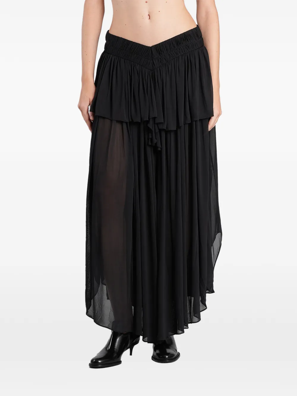 Christopher Esber tiered ruffled maxi skirt - Black