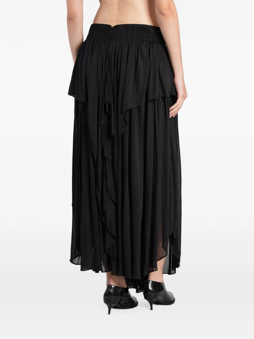 Christopher Esber tiered ruffled maxi skirt Zwart