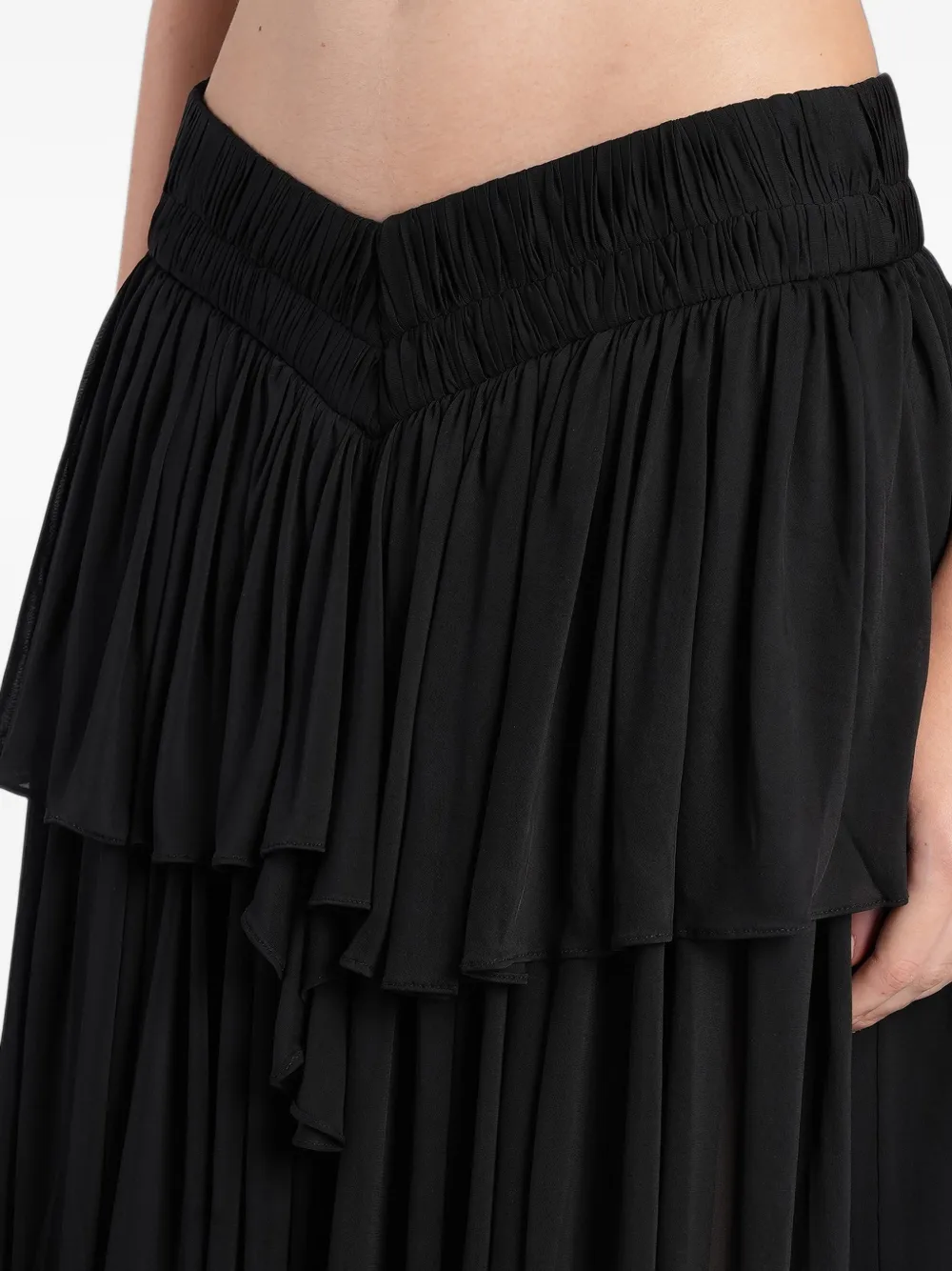 Christopher Esber tiered ruffled maxi skirt Zwart