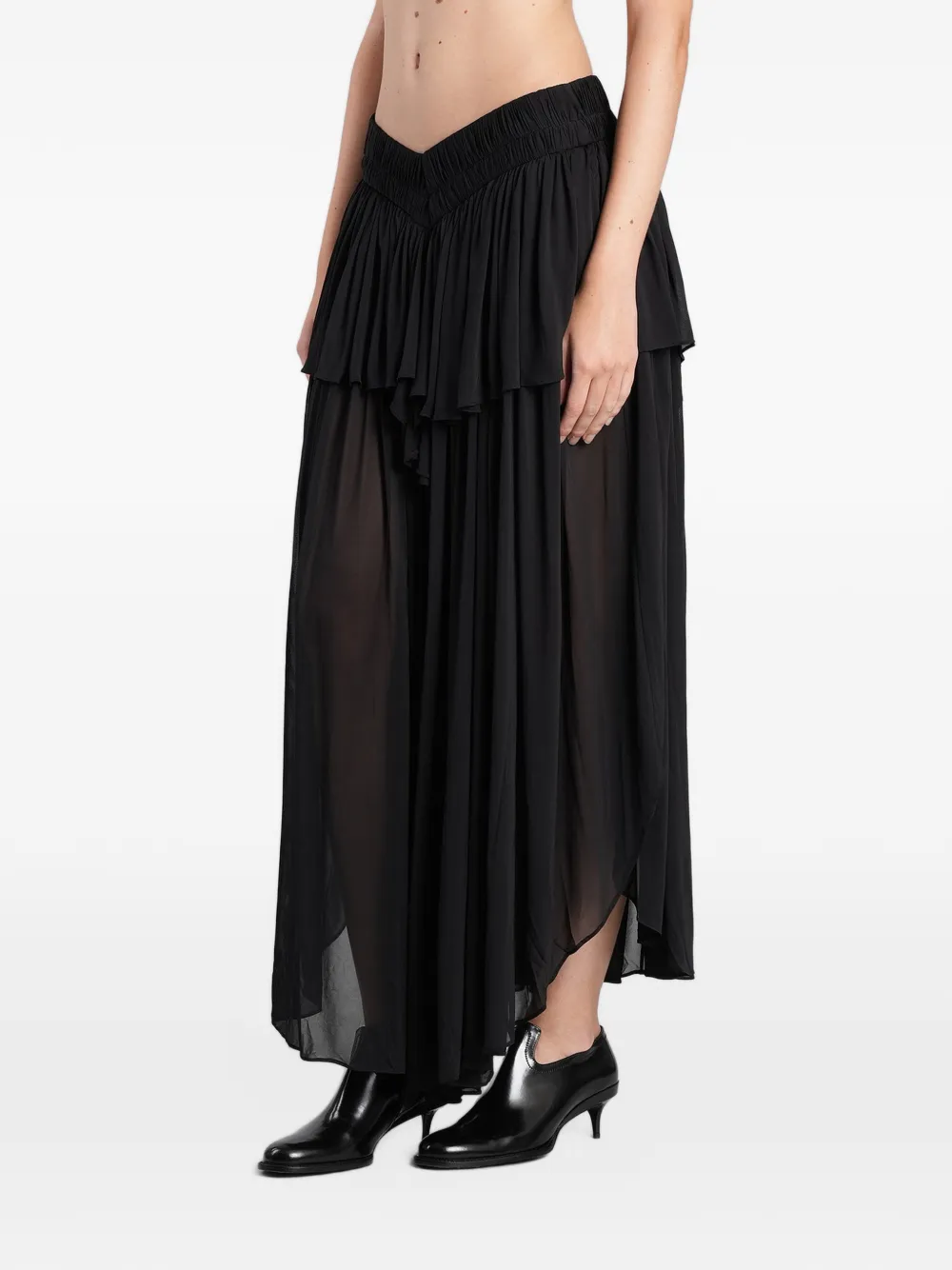 Christopher Esber tiered ruffled maxi skirt Zwart