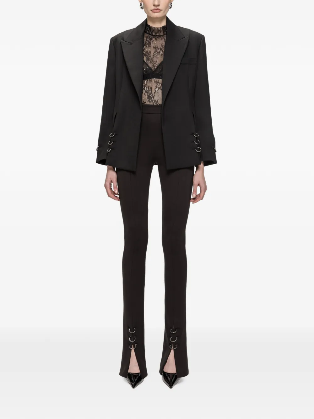 NISSA straight wool blazer Zwart