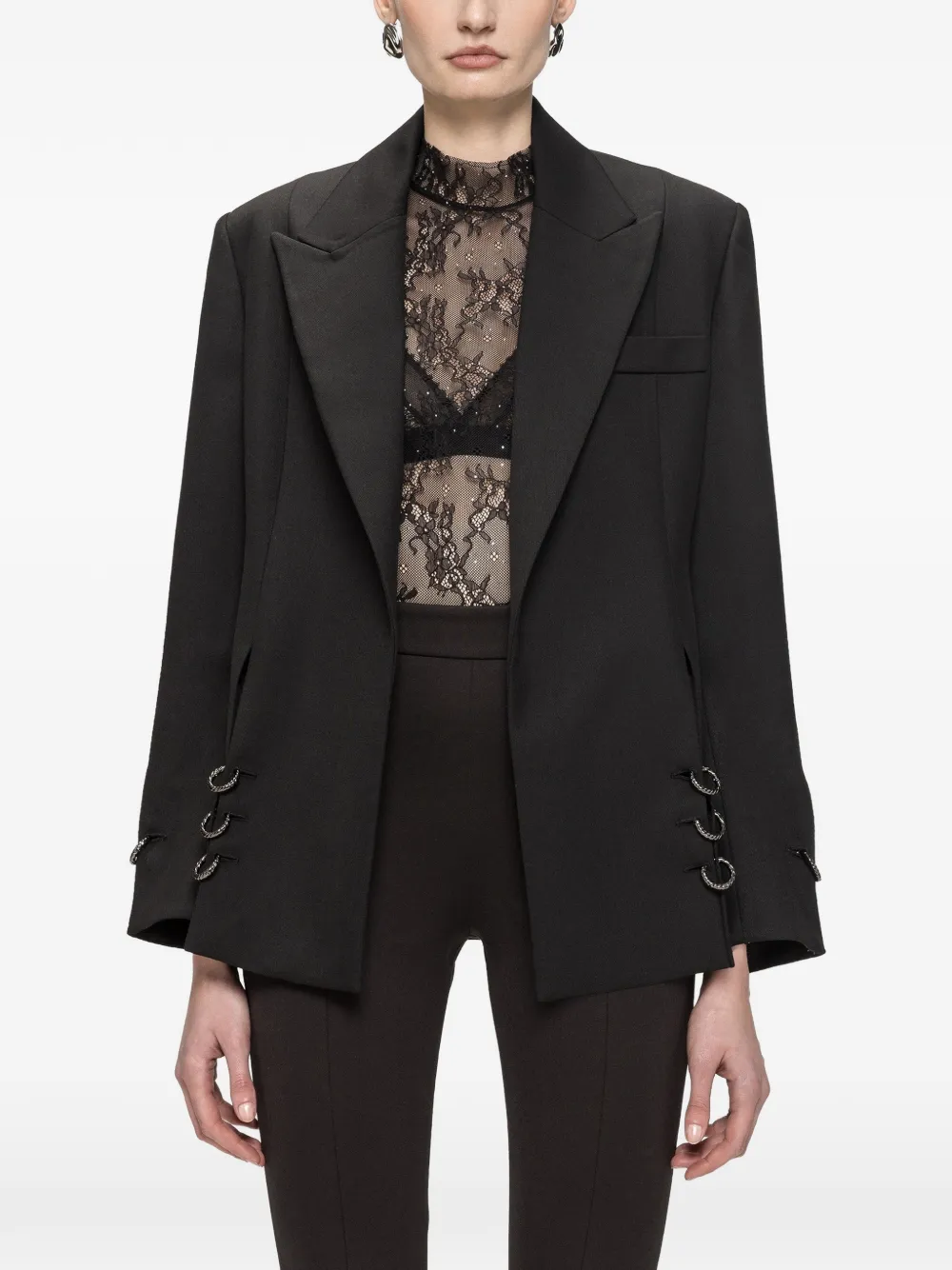 NISSA straight wool blazer - Schwarz