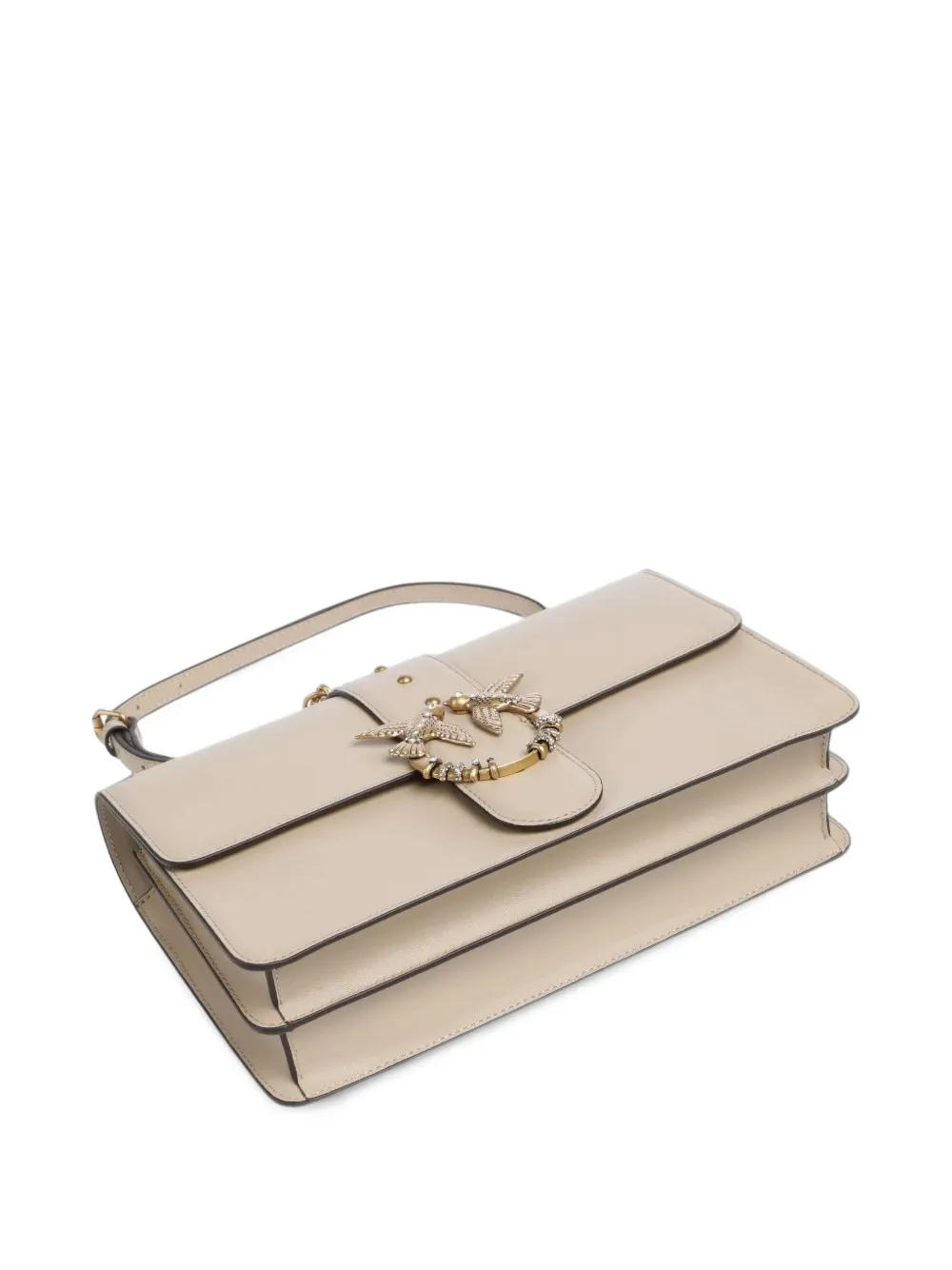 PINKO Love Bag One schoudertas verfraaid met studs Beige