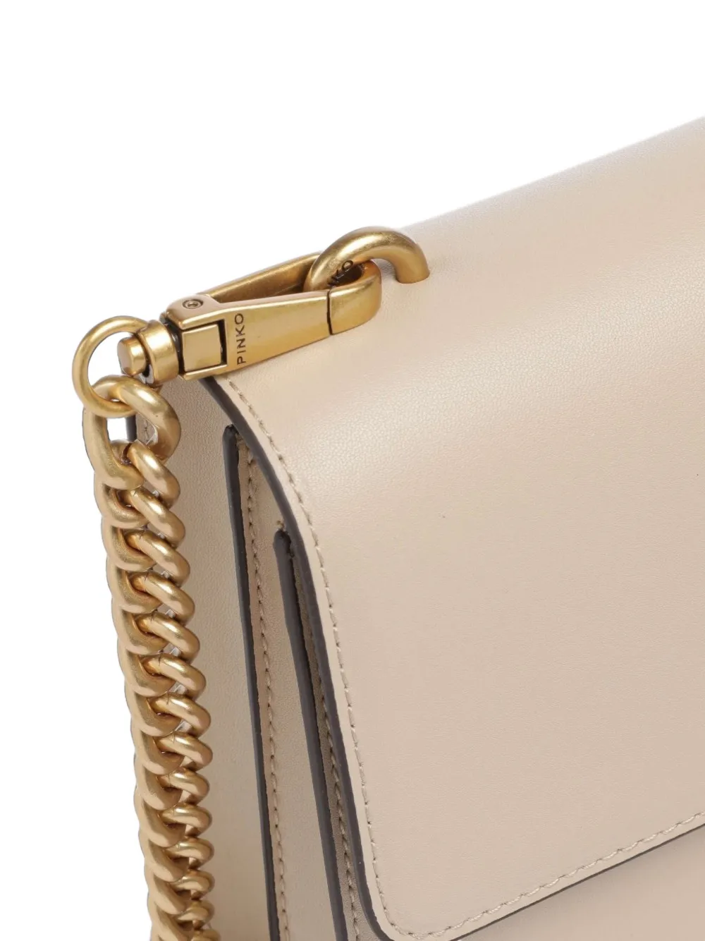 PINKO Love Bag One schoudertas verfraaid met studs Beige