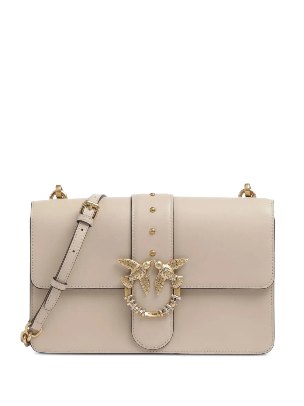 PINKO Love Bag One stud-embellished shoulder bag - Toni neutri