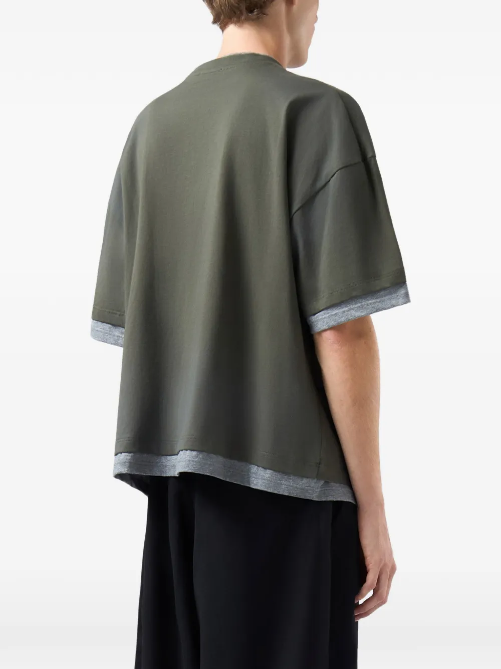 GCDS laser-cut double-layer T-shirt Groen