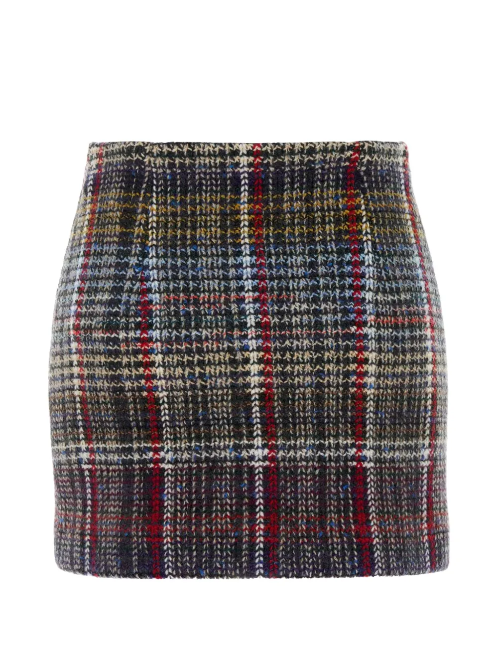 Missoni pure wool mini skirt with check motif Grijs