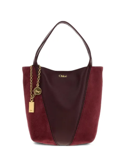 Chloé small Spin tote bag in suede & soft leather