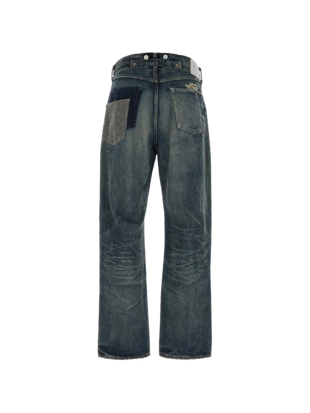 Junya Watanabe MAN Jeans met patchwork Blauw