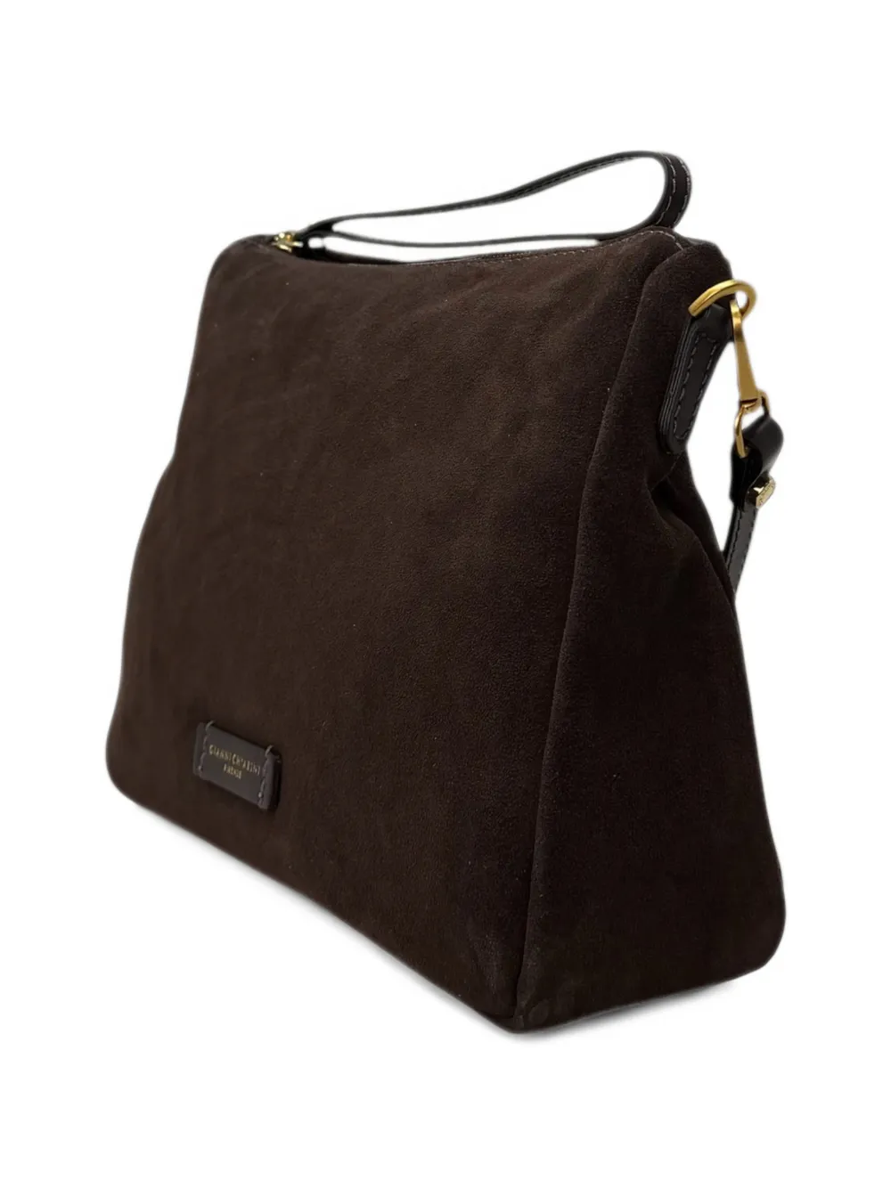 GIANNI CHIARINI Nora suede shoulder bag Bruin
