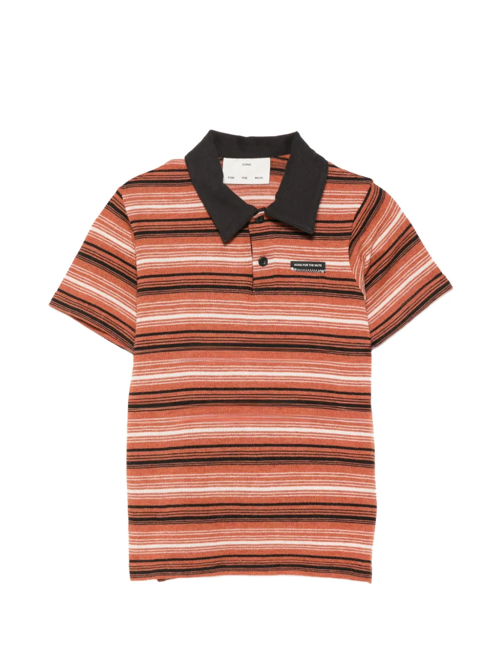 Song For The Mute striped-knit polo shirt - Arancione