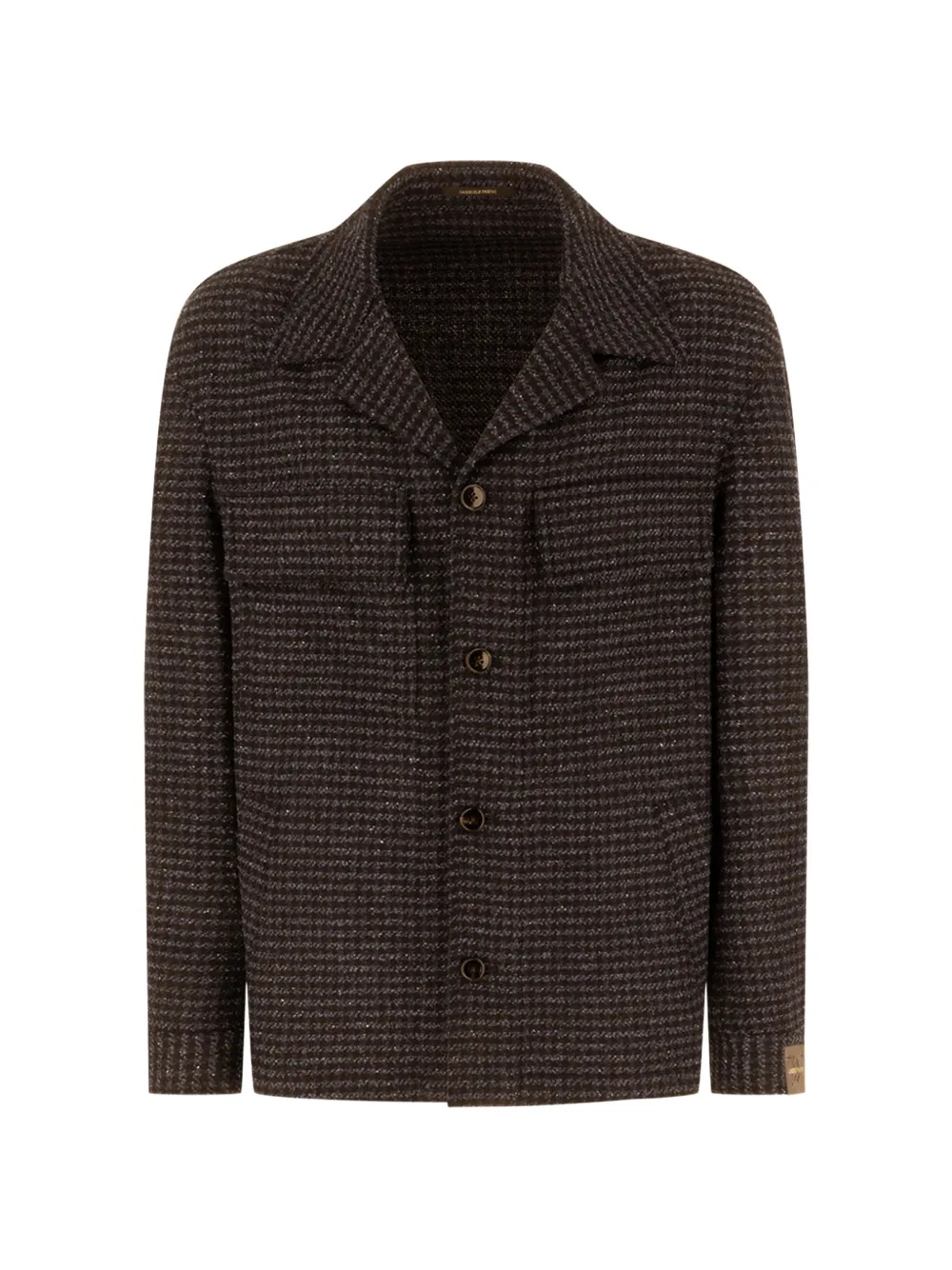 Gabriele Pasini houndstooth wool-blend shirt jacket - Marrone