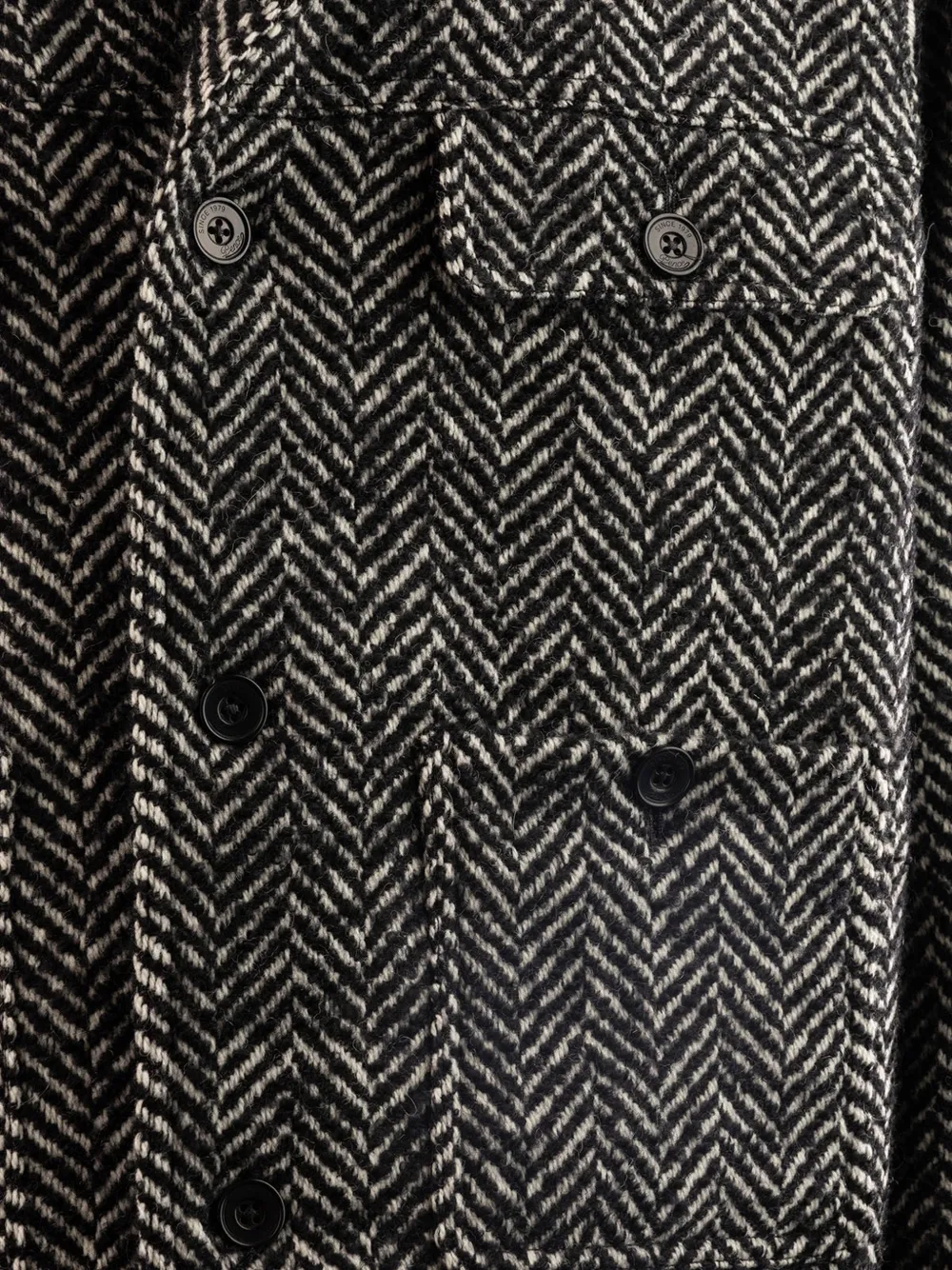 Pence herringbone-pattern button-up blazer Zwart