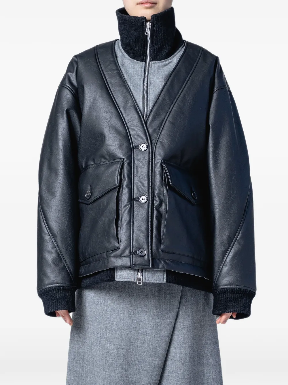 Muller Of Yoshiokubo Skin Layer jas Zwart
