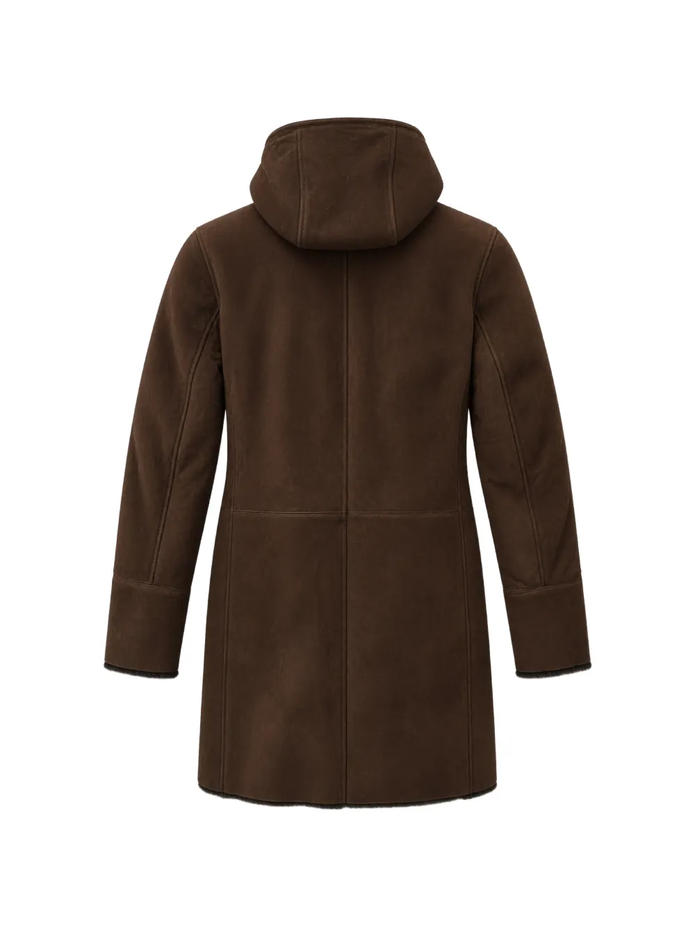 ASPESI hooded suede coat Bruin