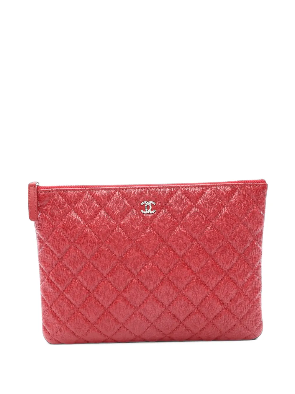 CHANEL Pre-Owned 2017-2018 Matelassé clutch bag - Rot