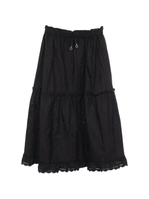 Hermès Pre-Owned 2010s embroidered tiered midi skirt