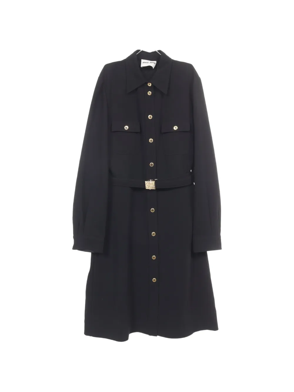Miu Miu Pre-Owned 2010s belted midi dress - Nero