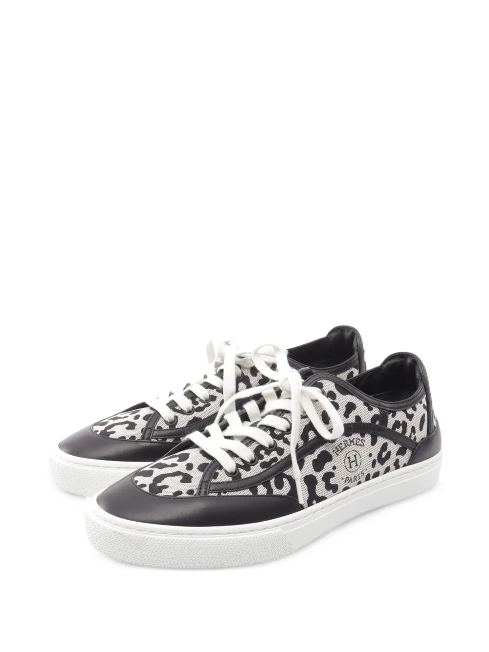 Hermès Pre-Owned 2010s Get leopard-print low-top sneakers - Weiß