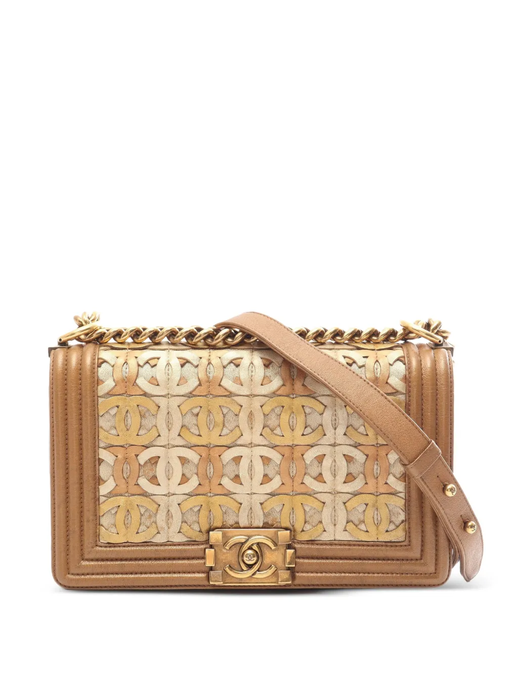 CHANEL Pre-Owned 2014-2015 Boy Chanel Dubai Exclusive shoulder bag - Braun