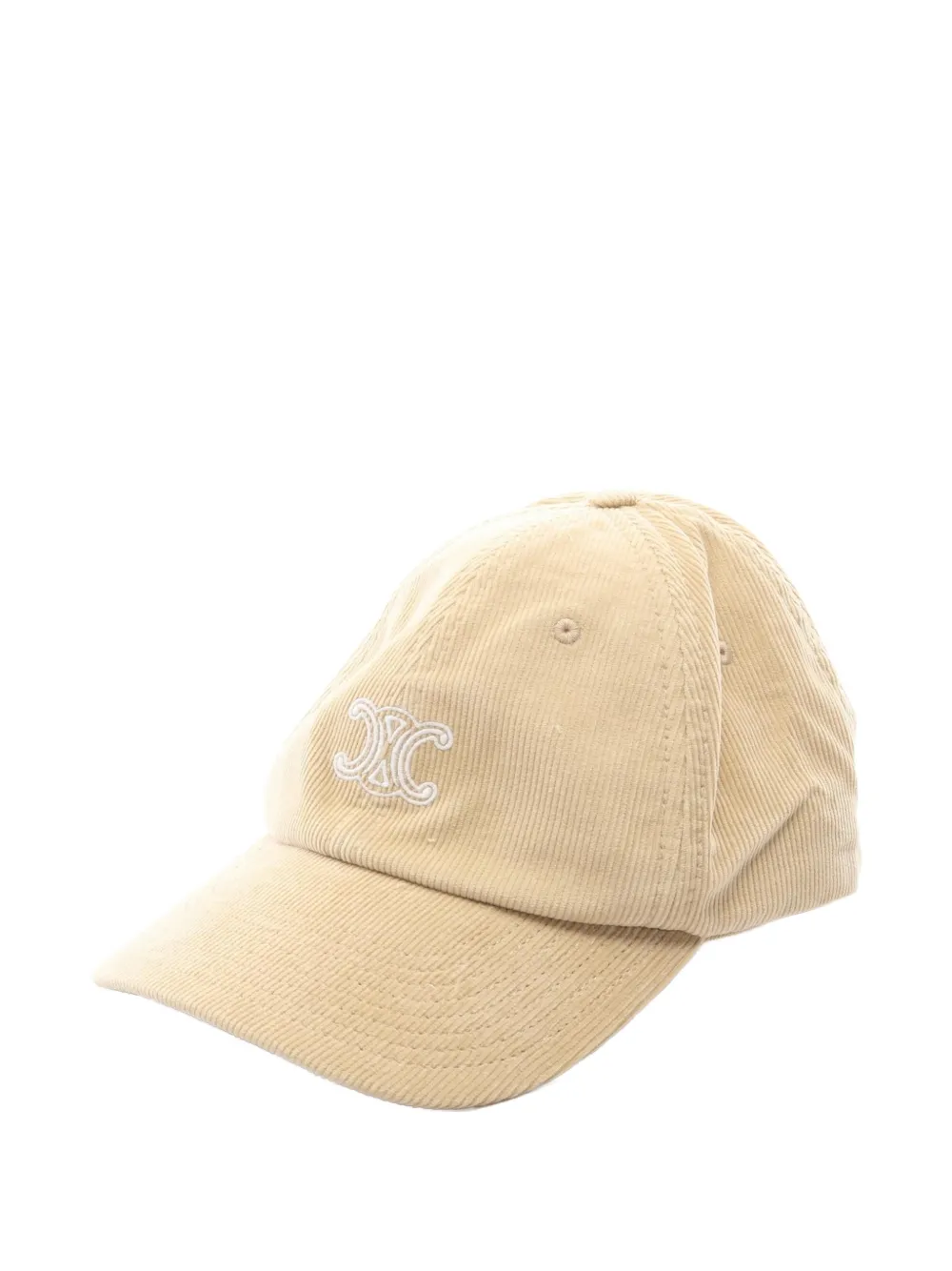 Celine Pre-Owned 2020s Triomphe corduroy cap - Neutrals