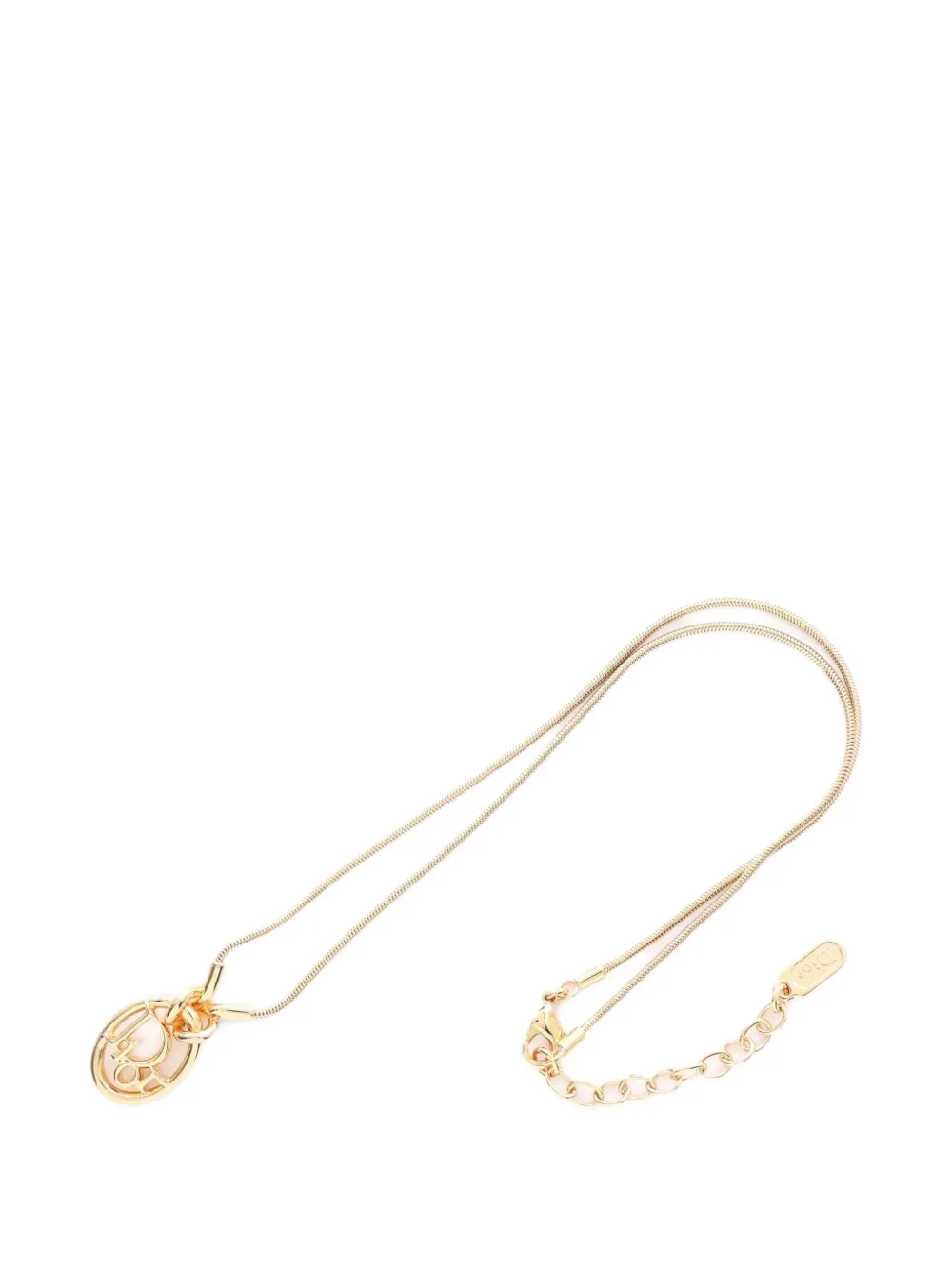 Christian Dior Pre-Owned Oblique logo pendant necklace - Gold