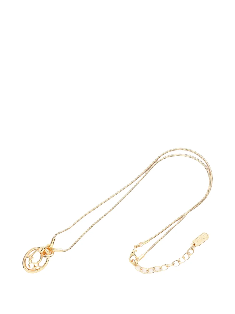 Christian Dior Pre-Owned Oblique logo pendant necklace - Oro