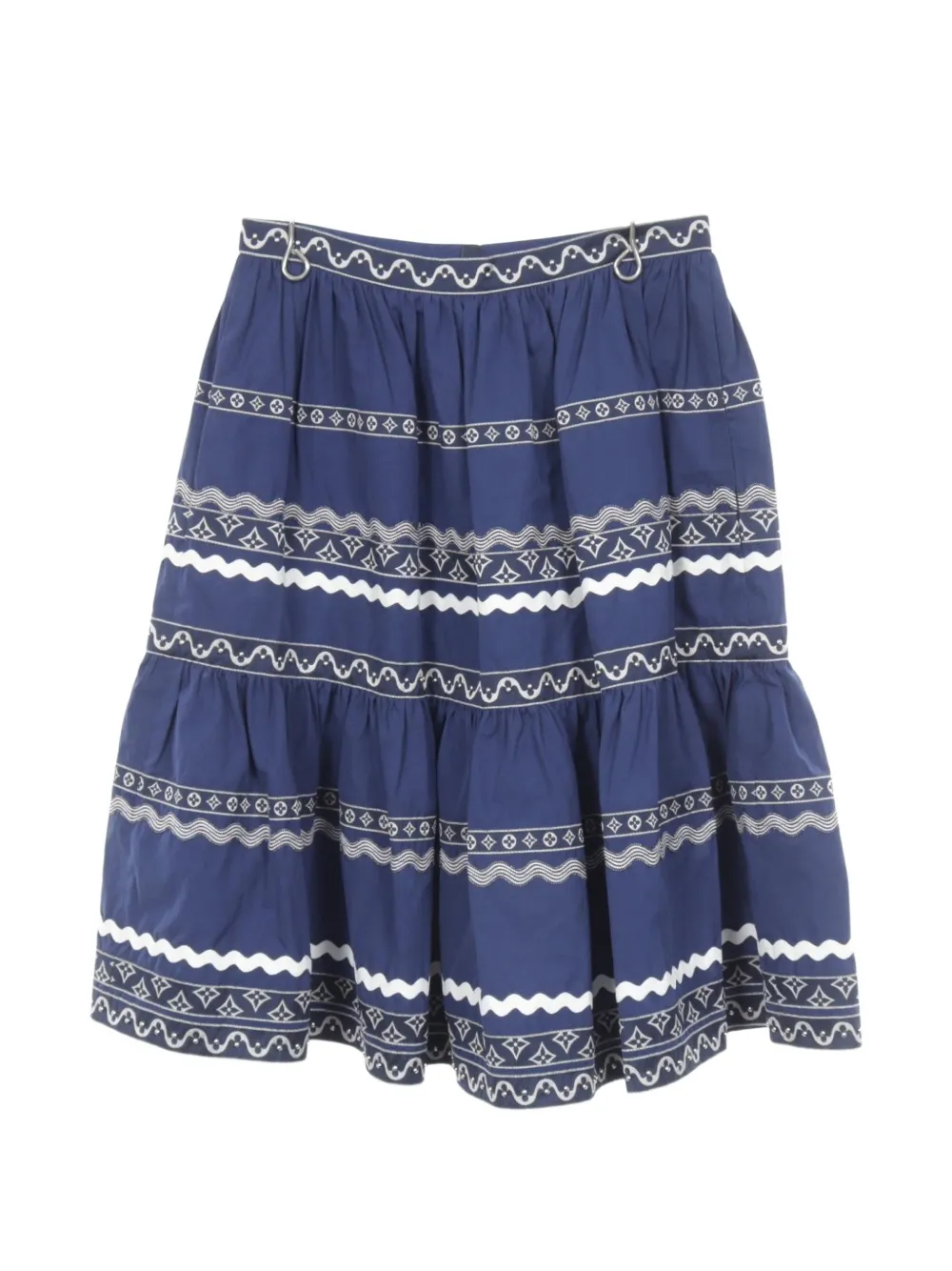 Louis Vuitton Pre-Owned 2020s Monogram-print tiered mini skirt - Blu