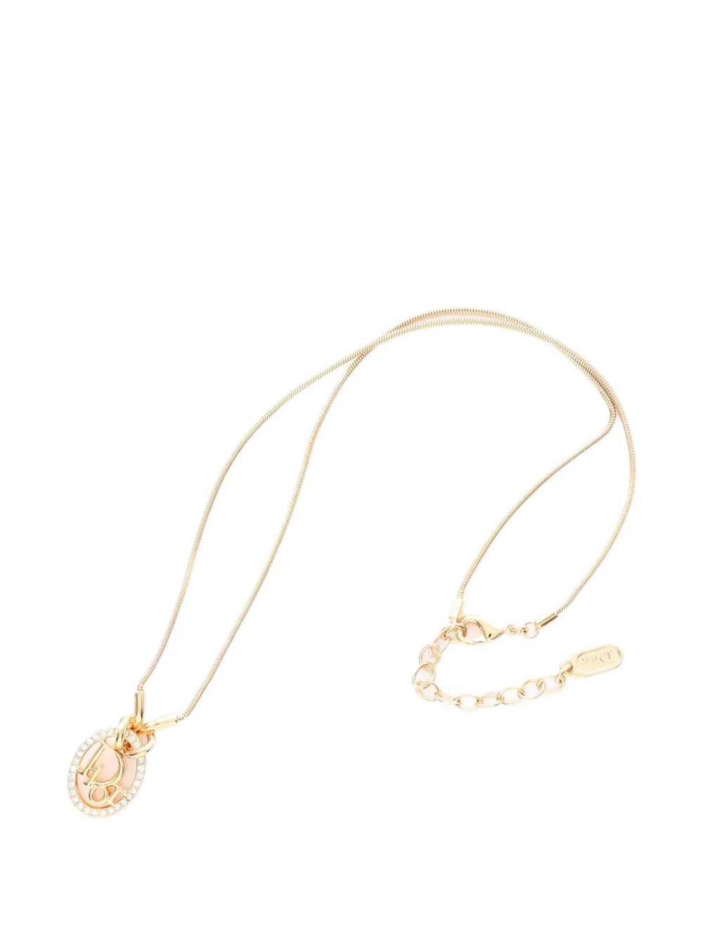 Christian Dior Pre-Owned Oblique-logo pendant necklace - Oro