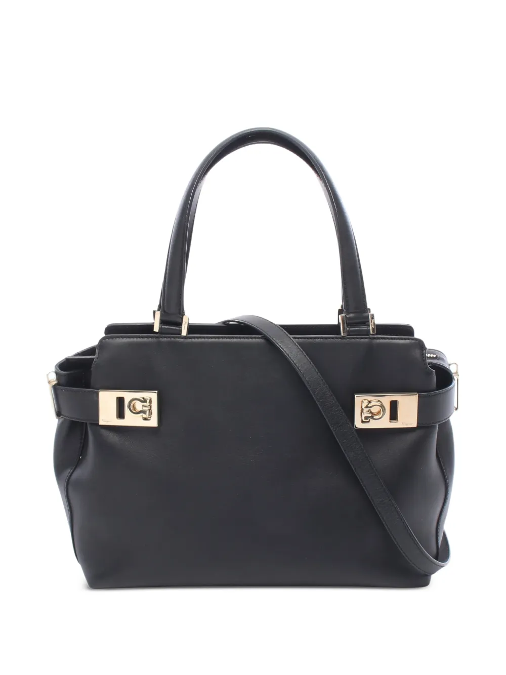 Ferragamo Pre-Owned 2000s Gancini leather handbag - Nero
