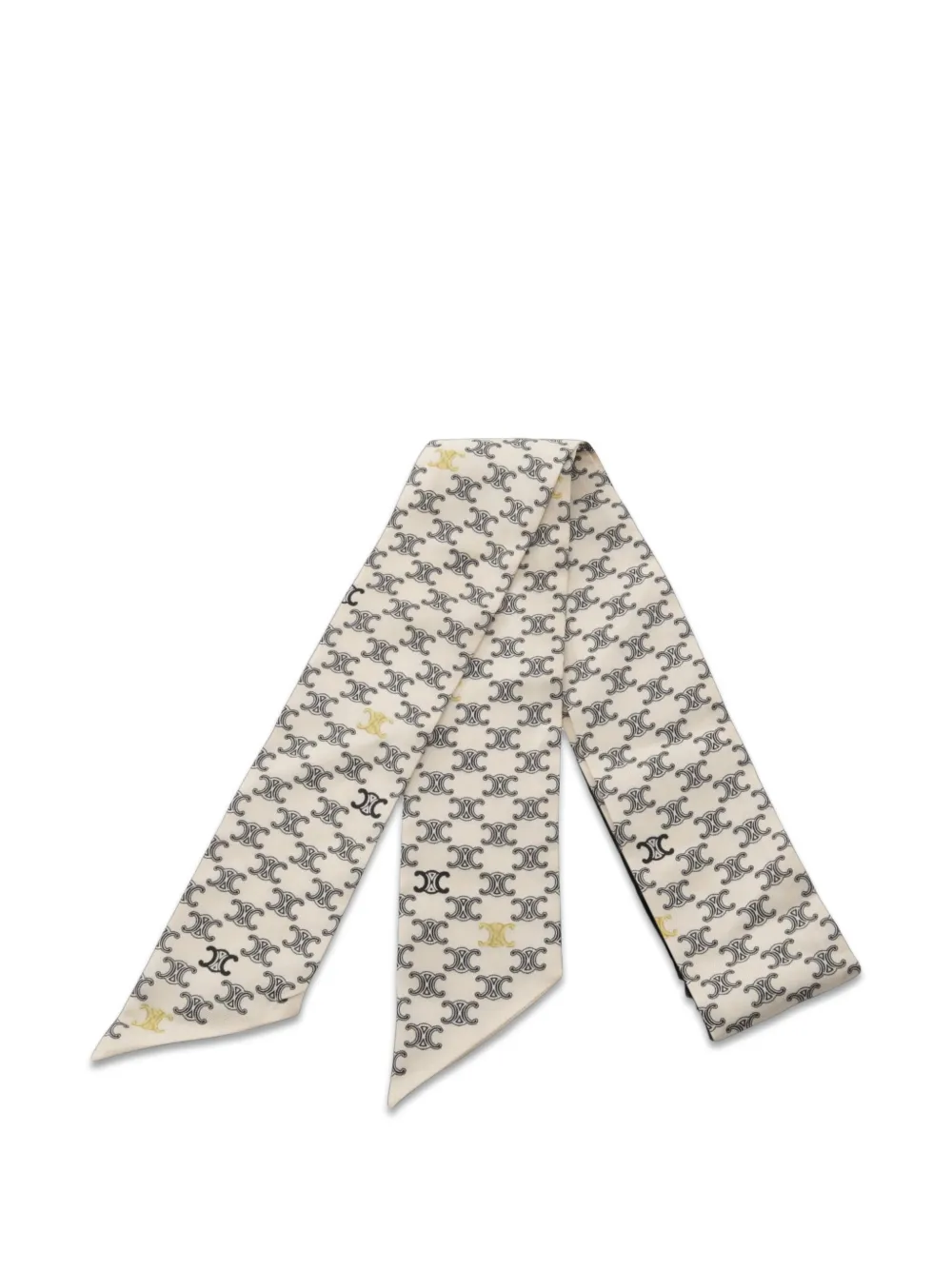 Celine Pre-Owned 2010s Lavalliere Triomphe-pattern scarf - Nude