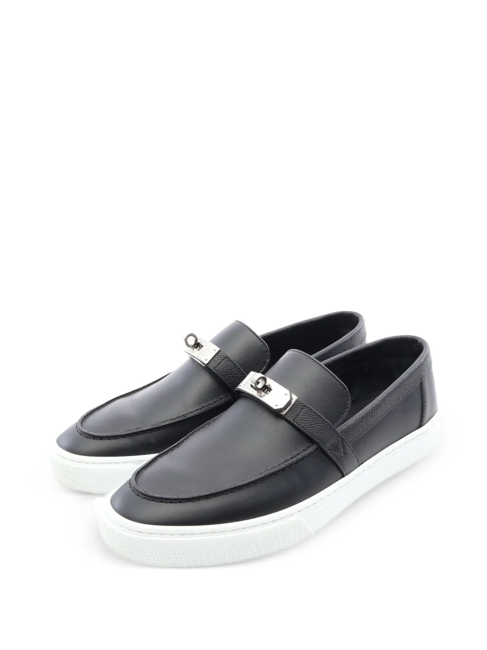 Hermès Pre-Owned 2000s Kelly buckle sneakers - Noir Hermès Pre-Owned 2000s Kelly buckle sneakers - Noir