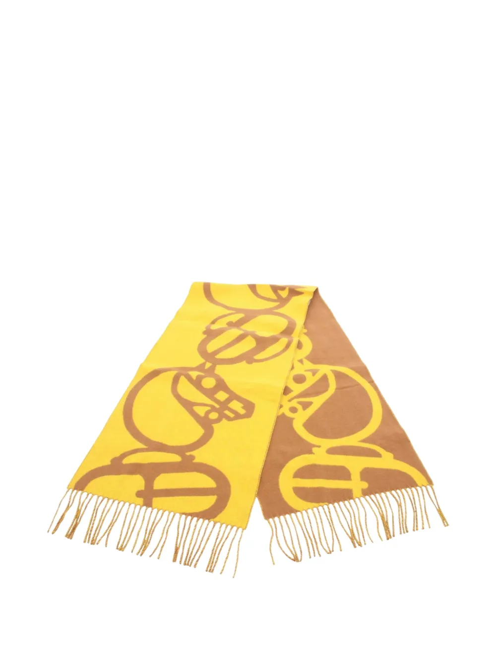 Hermès Pre-Owned 2020s Kazak Buckle et Camaieu scarf - Yellow