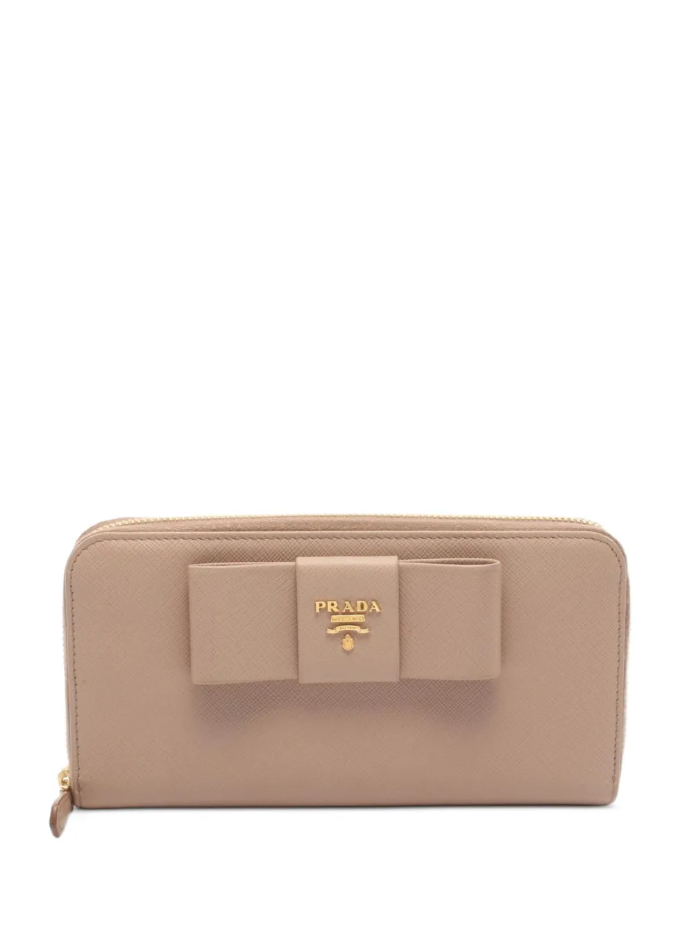 Prada Pre-Owned 2000s logo-plaque zip-around wallet - Toni neutri
