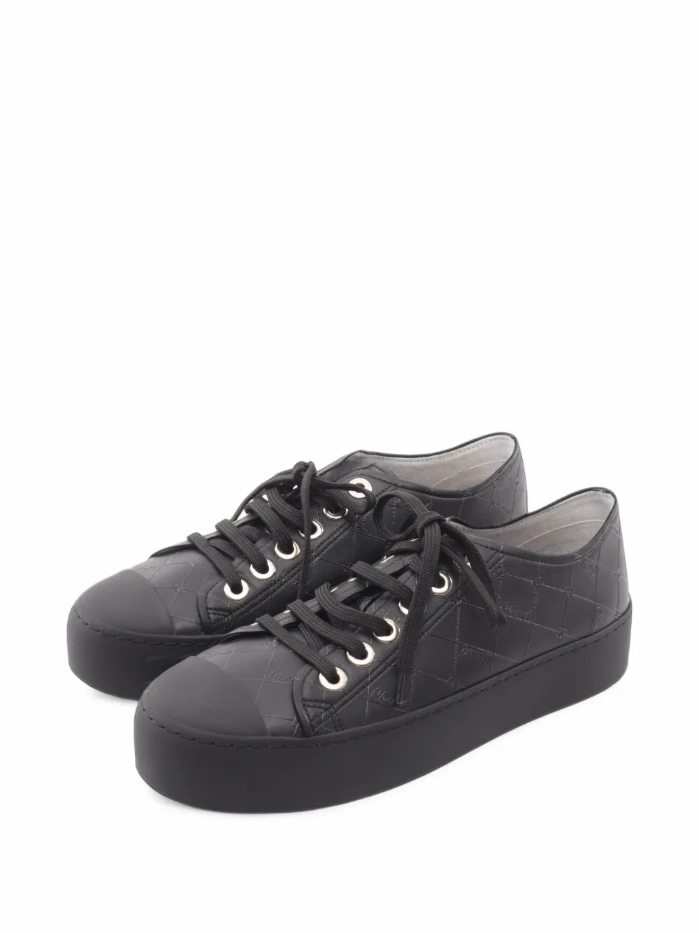 CHANEL Pre-Owned Matelassé CC-logo low-top sneakers - Black