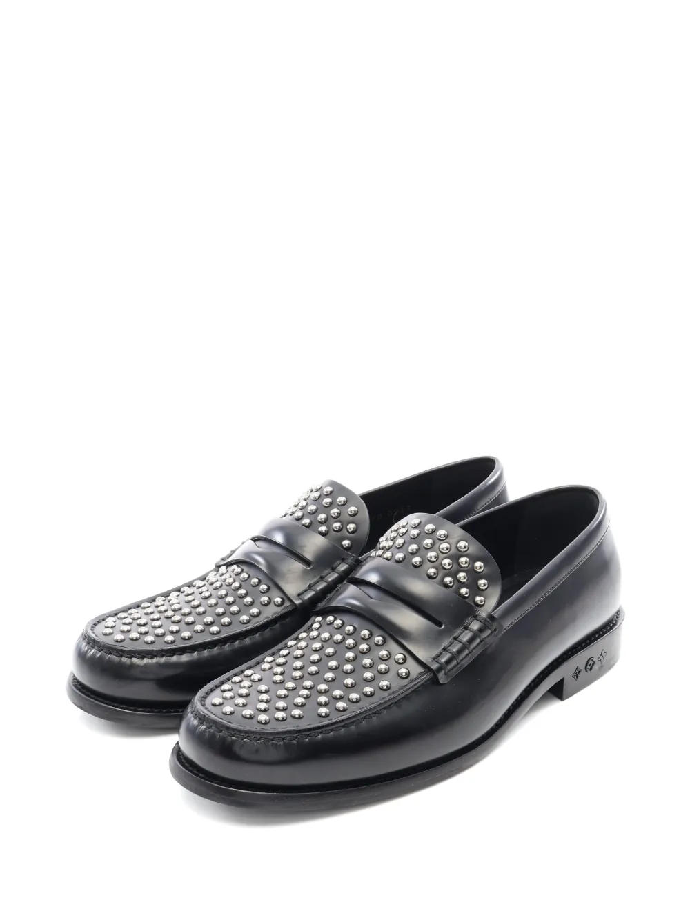 Louis Vuitton Pre-Owned Studded leather loafers - Schwarz