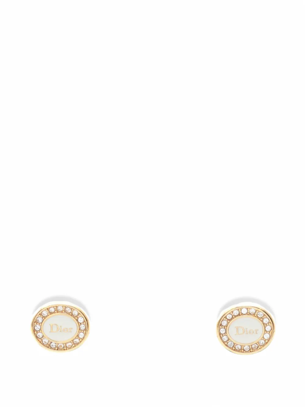 Christian Dior Pre-Owned 2020s Core Rhinestone earrings - Gold