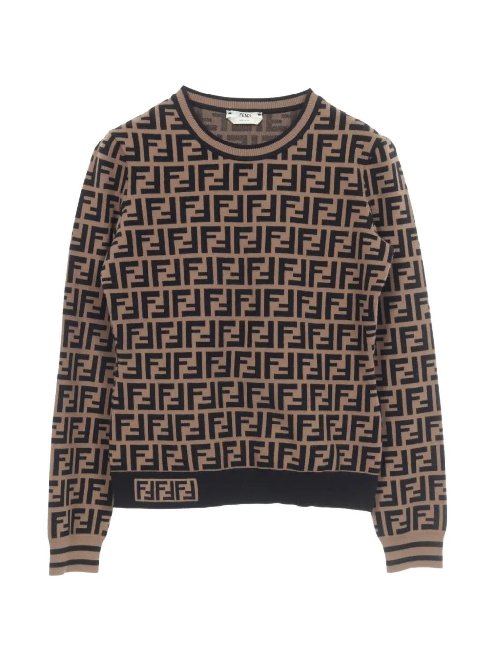 Fendi Pre-Owned 2010s Zucca-pattern long-sleeve sweater - Nude