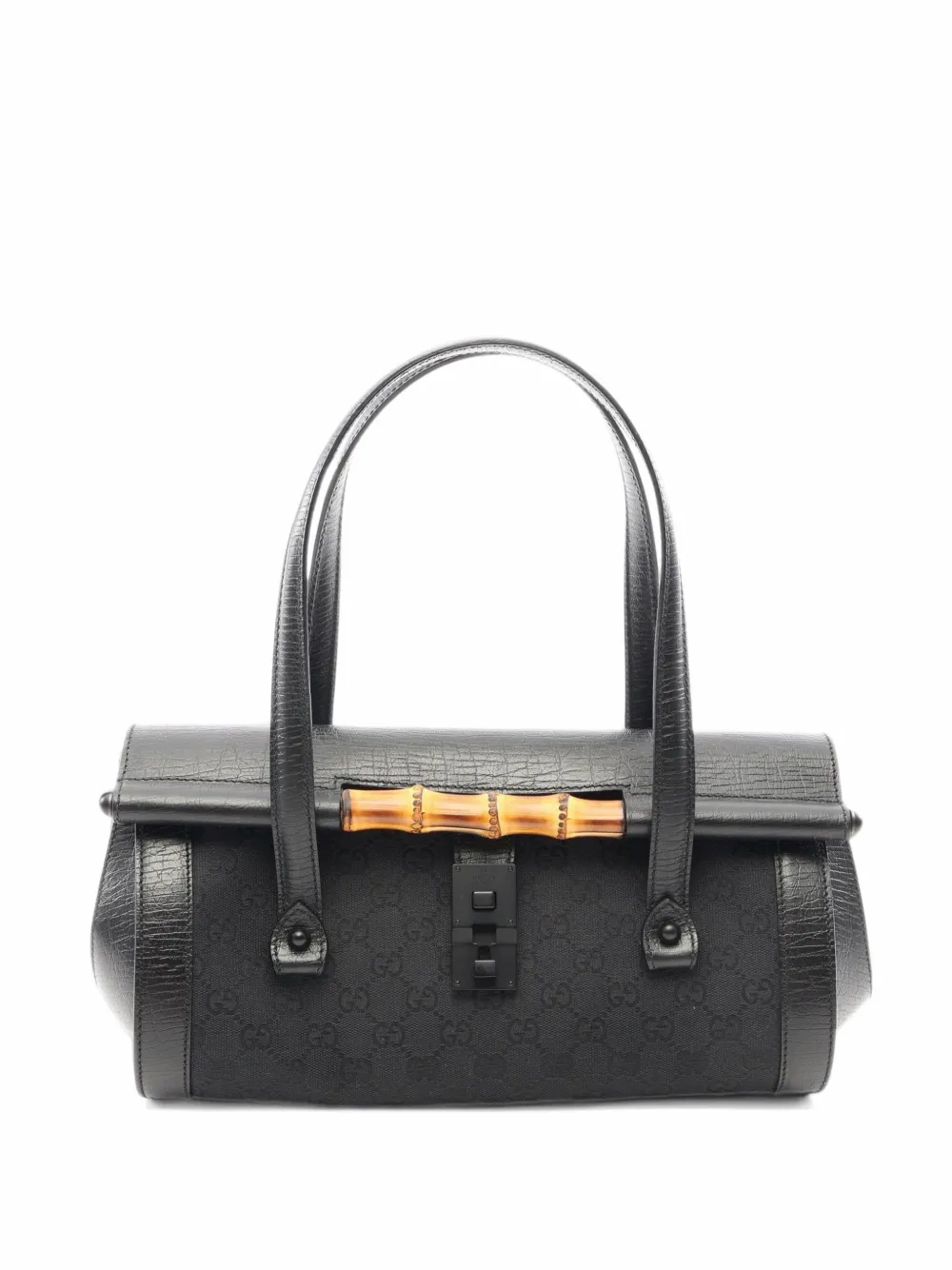 Gucci Pre-Owned 2010s Bamboo GG canvas handbag - Black